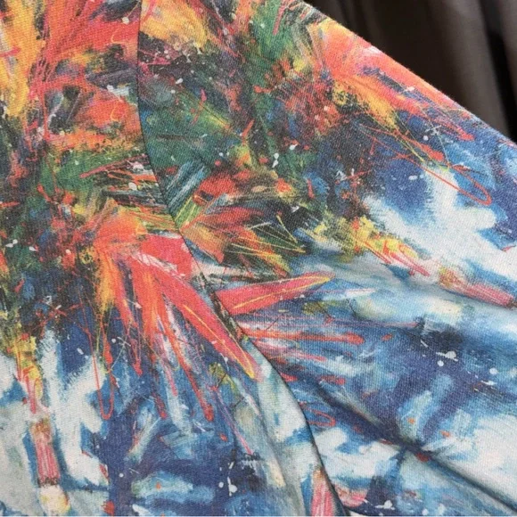 Leoma Lovegrove Tropical Painterly Print Tunic Top in Multicolor Size 3X - Picture 8 of 12